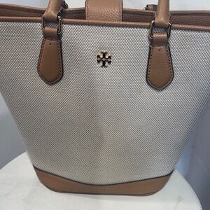 Tory Burch Tan and Cream Tote Bag